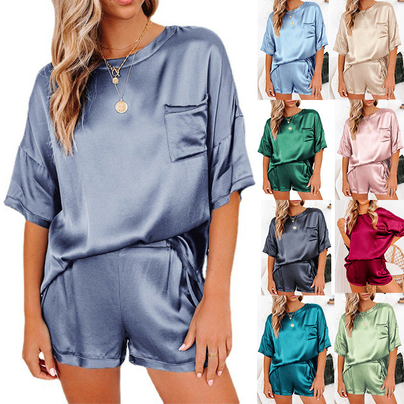 Pure Color Round Neck Straight-Leg Sleepwear - sharpe elegance1 pure-color-round-neck-straight-leg-sleepwear, 