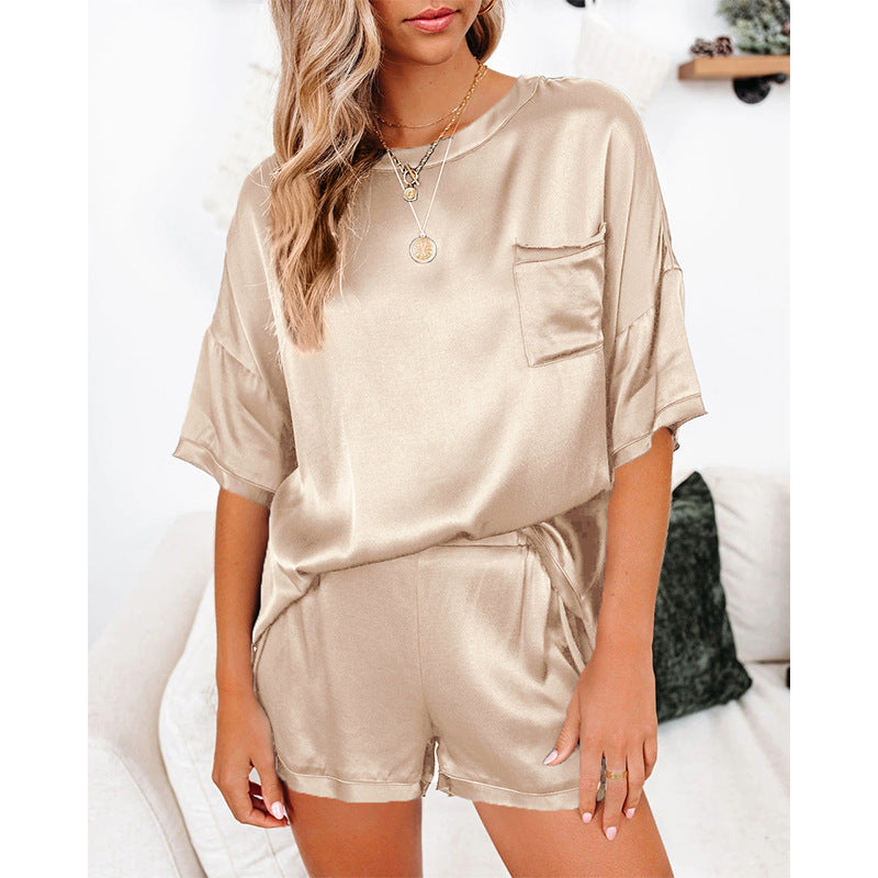 Pure Color Round Neck Straight-Leg Sleepwear - sharpe elegance1 pure-color-round-neck-straight-leg-sleepwear, 