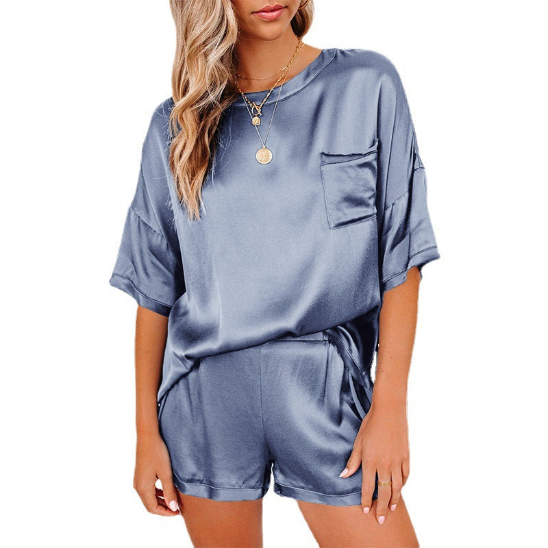 Pure Color Round Neck Straight-Leg Sleepwear - sharpe elegance1 pure-color-round-neck-straight-leg-sleepwear, 