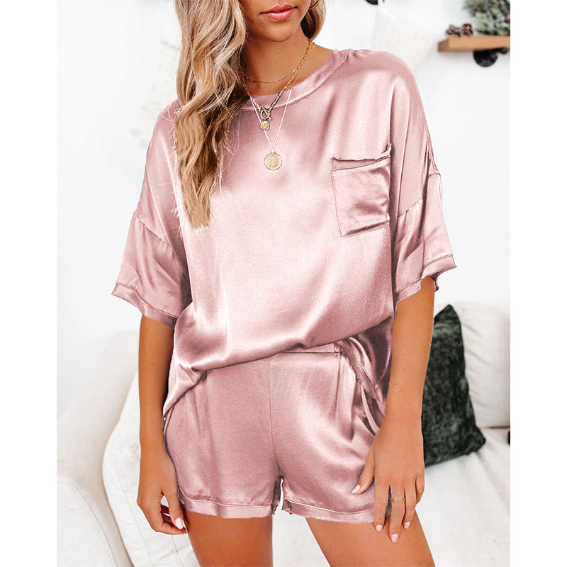 Pure Color Round Neck Straight-Leg Sleepwear - sharpe elegance1 pure-color-round-neck-straight-leg-sleepwear, 