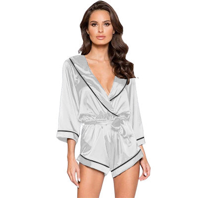 Silk Romper Sleepwear - sharpe elegance1 silk-romper-sleepwear, 