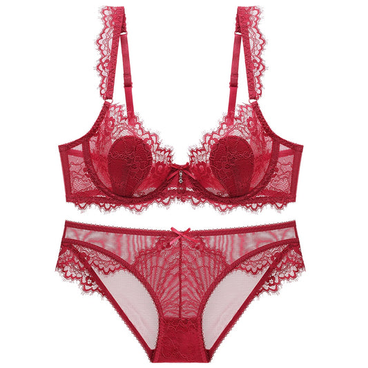 Embroidery Lace Mesh Push Up Bra Set - sharpe elegance1 embroidery-lace-mesh-bra-set, 