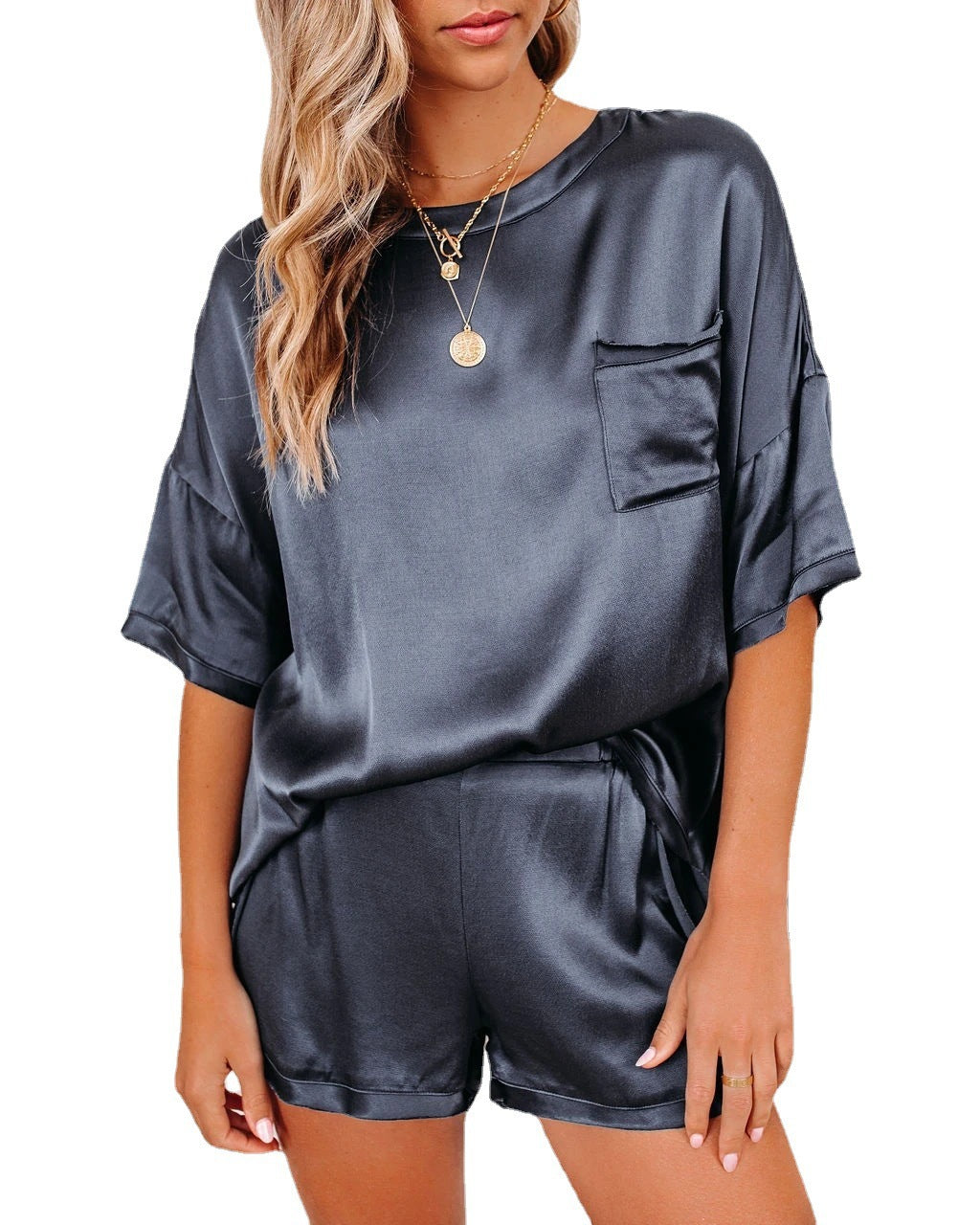 Pure Color Round Neck Straight-Leg Sleepwear - sharpe elegance1 pure-color-round-neck-straight-leg-sleepwear, 