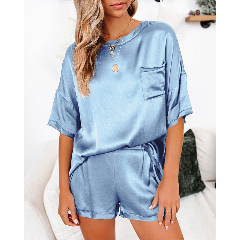 Pure Color Round Neck Straight-Leg Sleepwear - sharpe elegance1 pure-color-round-neck-straight-leg-sleepwear, 