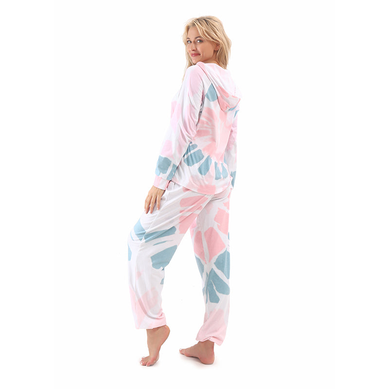 Stylish 2Pcs Tie Dye Hooded Loungewear - sharpe elegance1 stylish-2pcs-tie-dye-hooded-loungewear, 