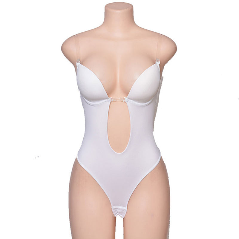 Backless Push up Bra Thong Full Body Shapewear - sharpe elegance1 u-plunge-freedom-backless-bra, 