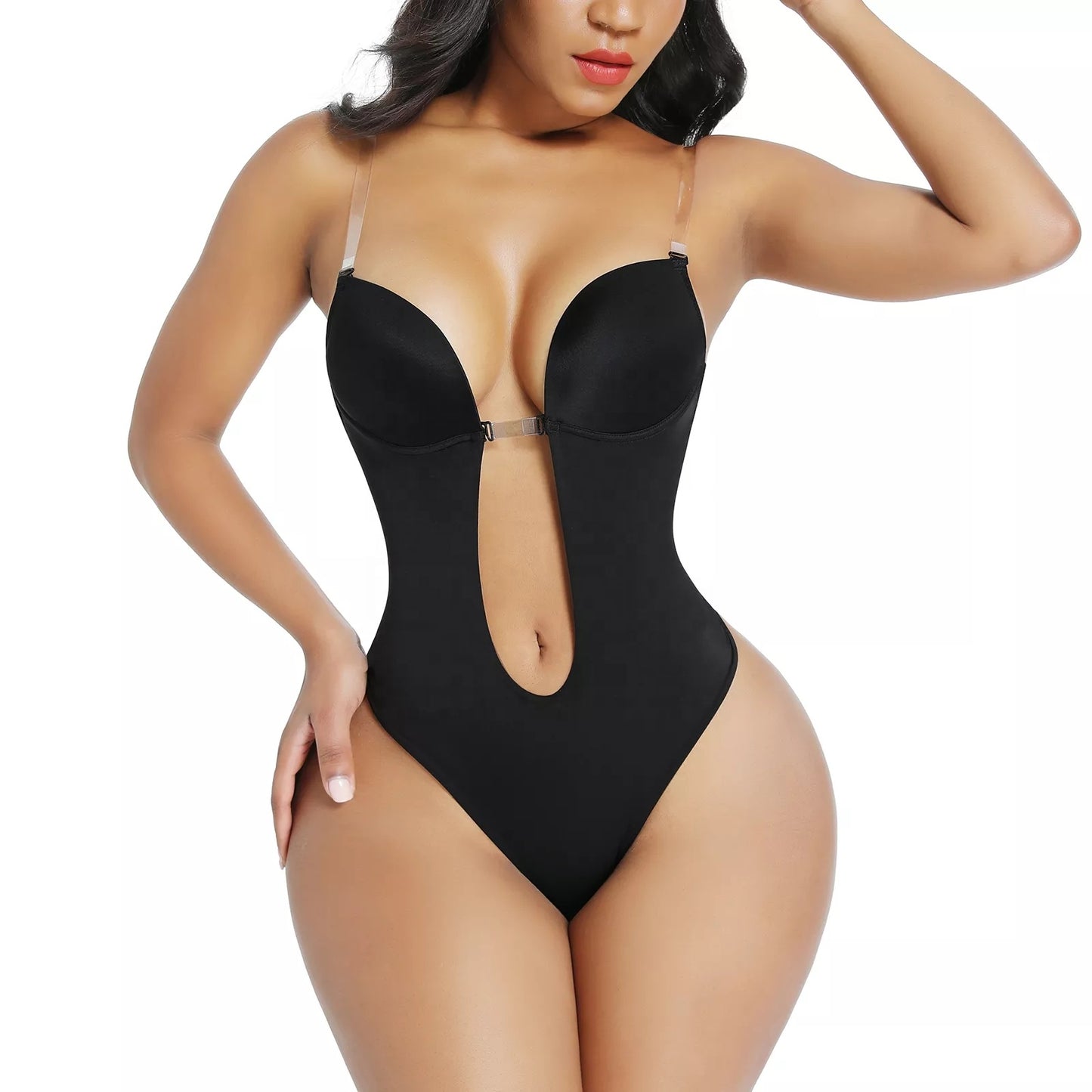 Backless Push up Bra Thong Full Body Shapewear - sharpe elegance1 u-plunge-freedom-backless-bra, 