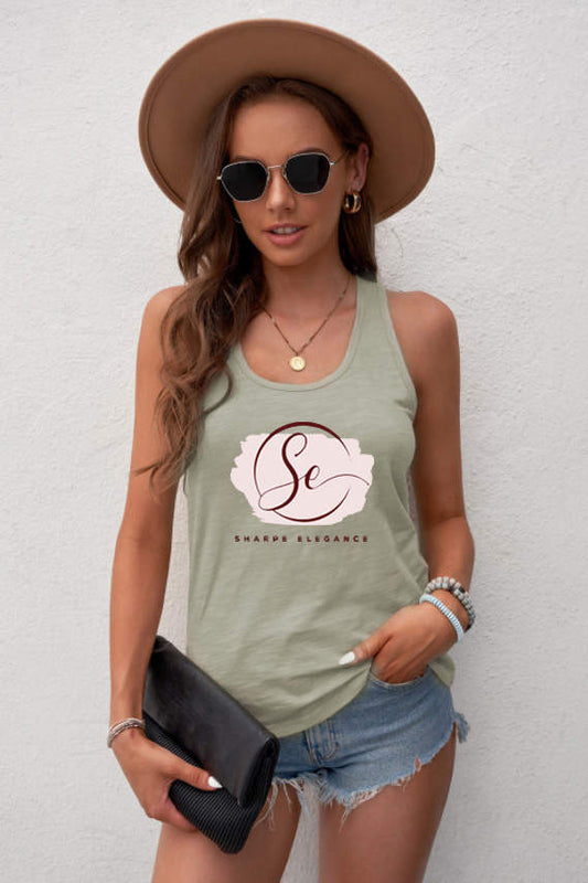 Solid Color Scoop Neck Basic Tank Top - sharpe elegance1 solid-color-scoop-neck-basic-tank-top, Signature